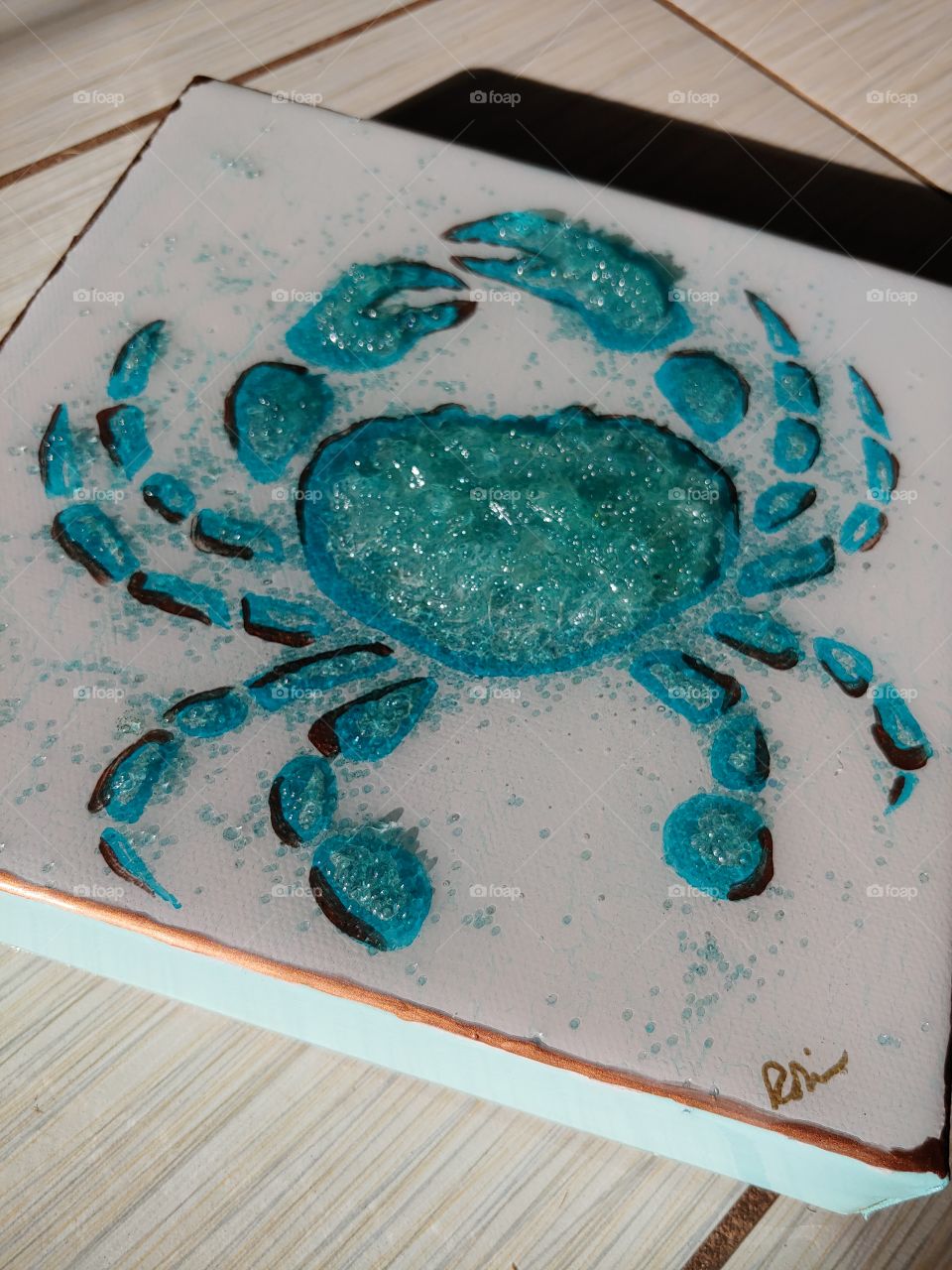 Blue Crab resin art