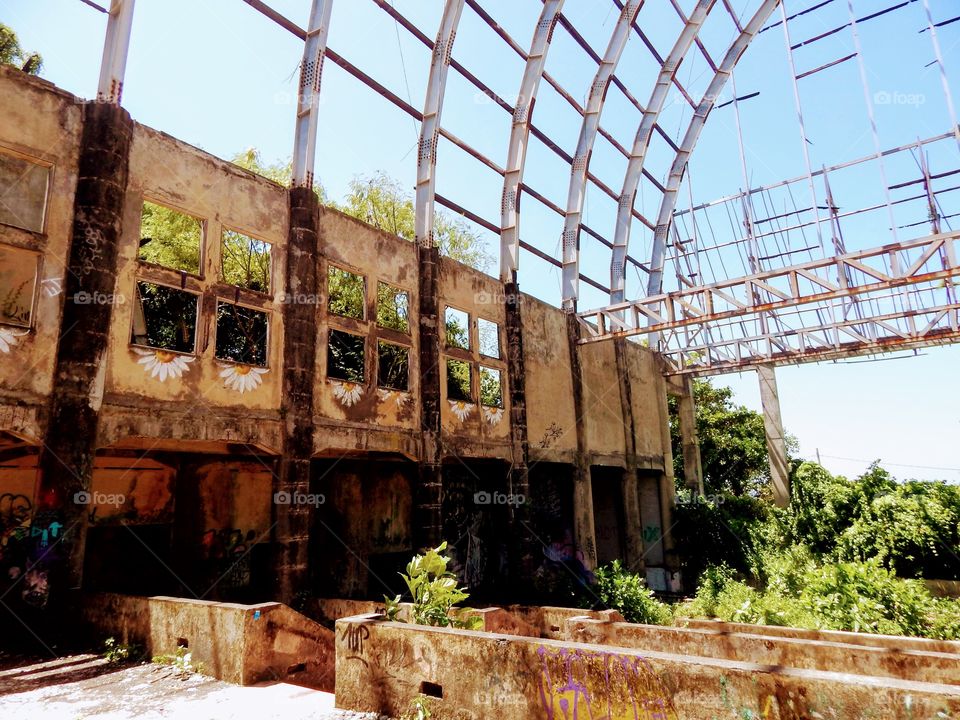 architecture of abandoned park in Bali