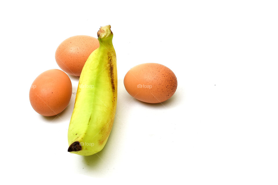fresh banana fruit and egg