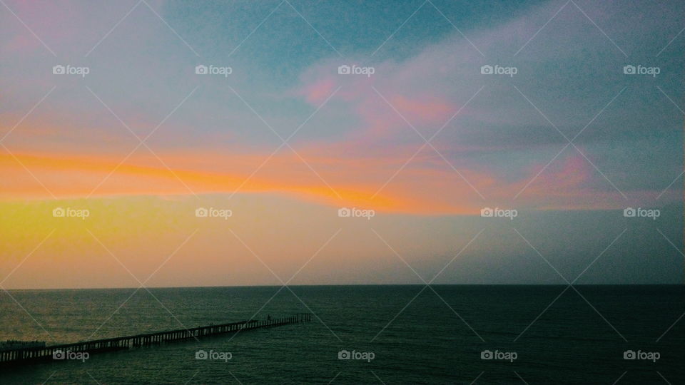 Sunset over the sea