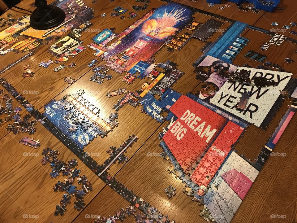 Doing puzzles with mom
