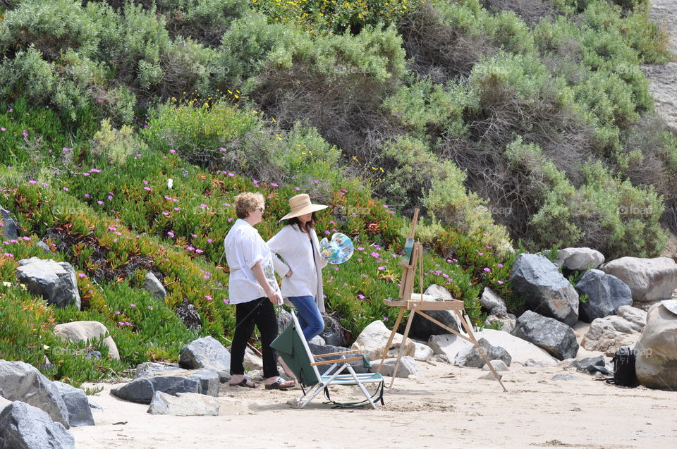 Painting at the beach