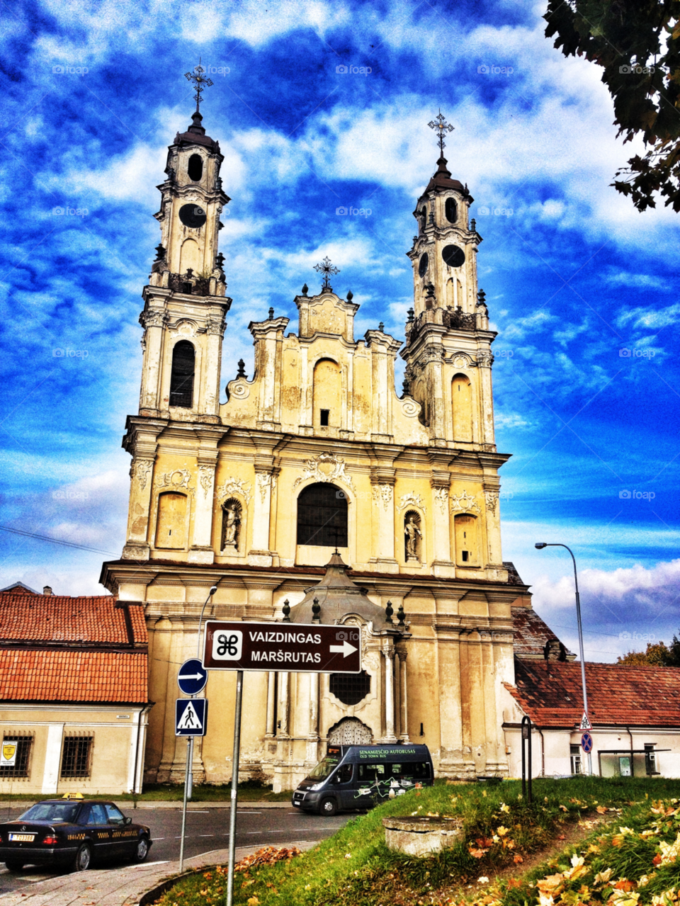 sky street city church by penguincody