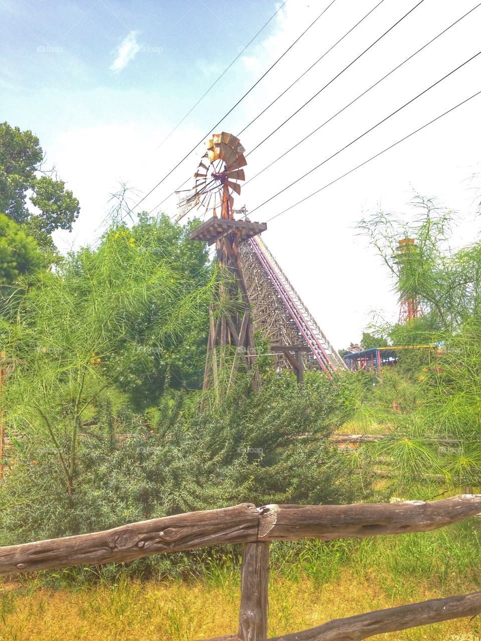 Old energy. Old windmill decoration at six flags