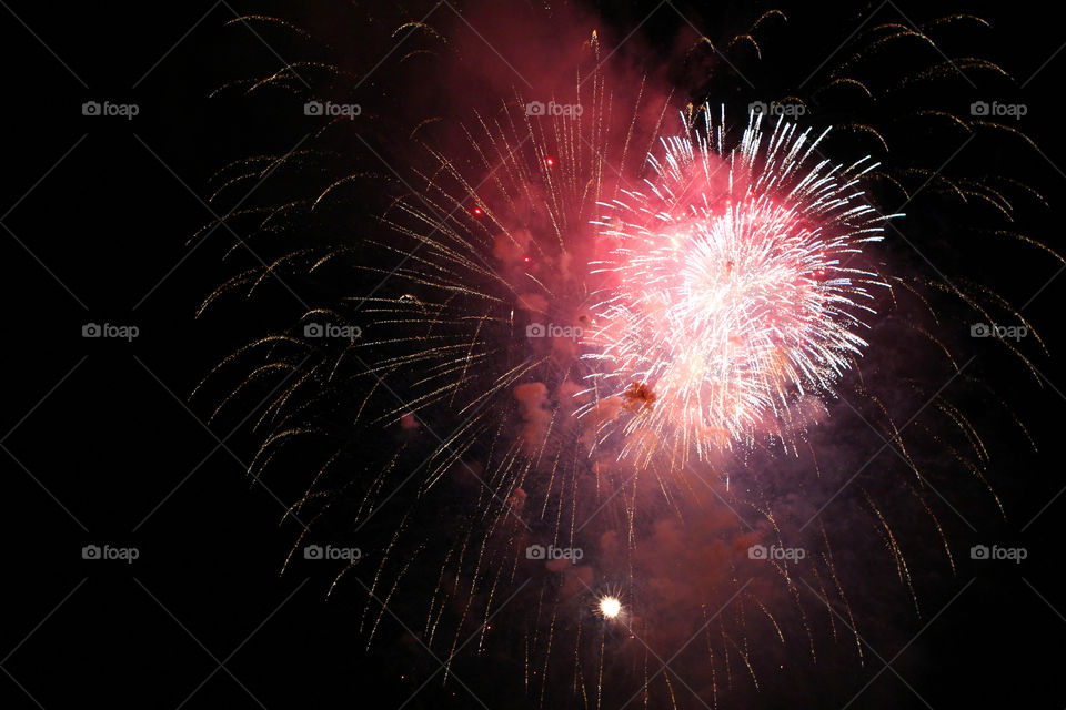 Fireworks, holiday, lights, flicker, splash, celebration, joy, sky, black sky, bright lights against the black sky, night, summer, night sky,
Bright lights of the salute against the black sky