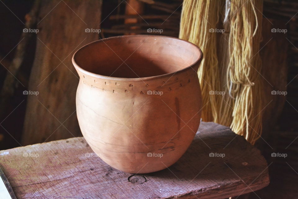 Container, No Person, Pottery, Wood, Clay