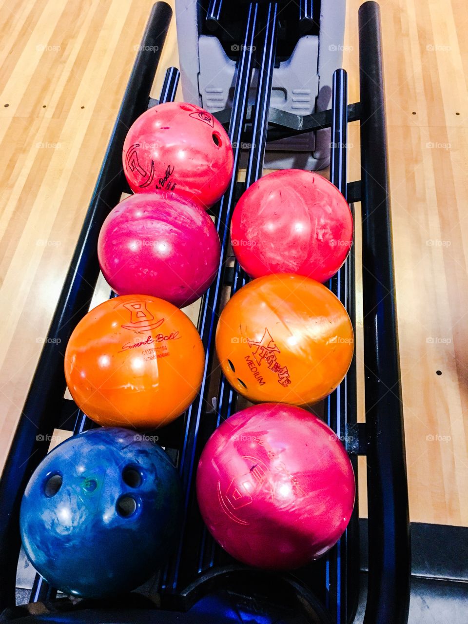 Pink bowling balls 