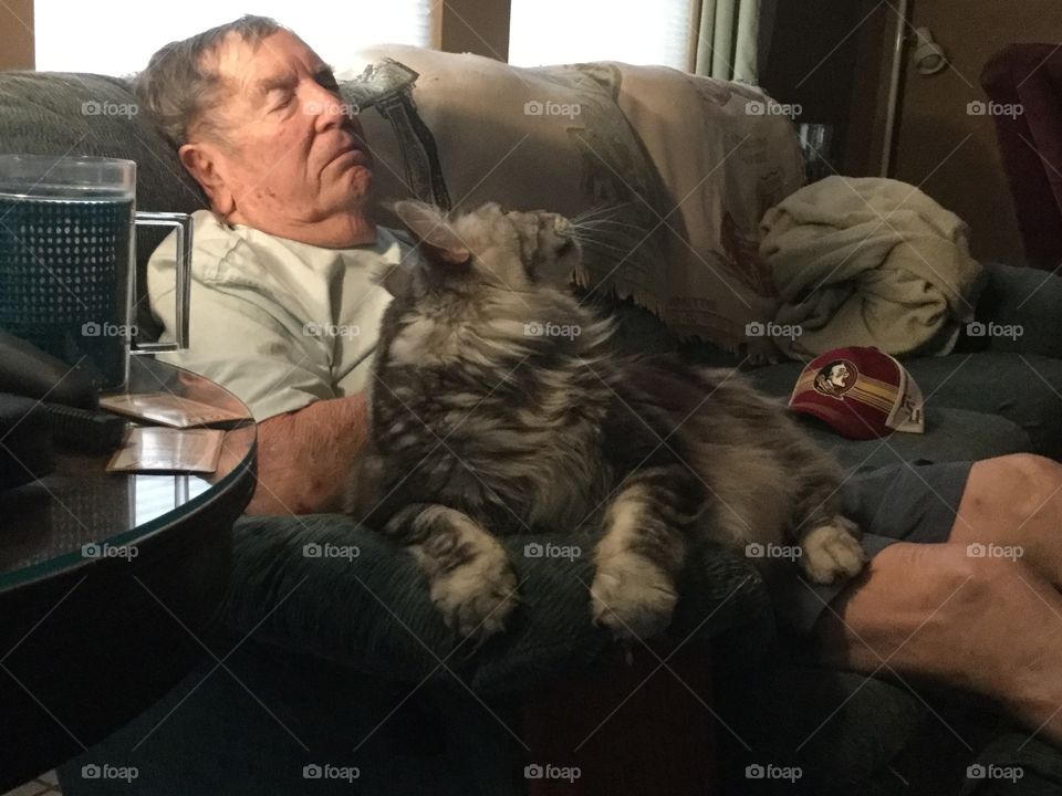 Grandpa and grandcat, Frisco .