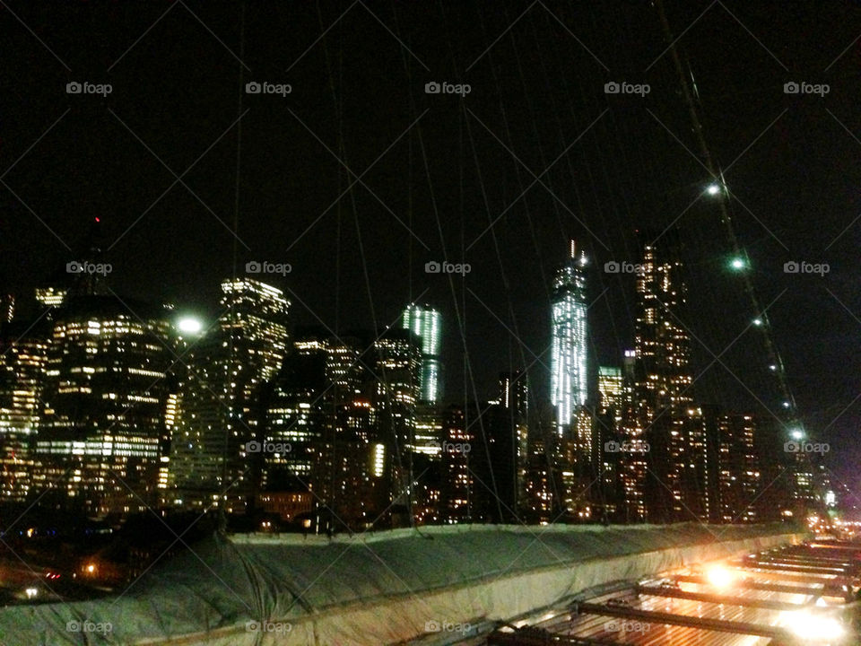 Brooklyn bridge view of NYC