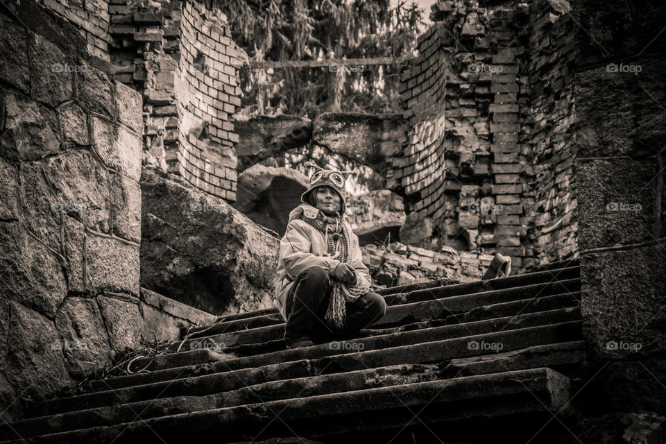 Girl on the stairs 