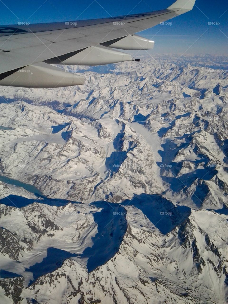 View From Above. Flying Over the Alps