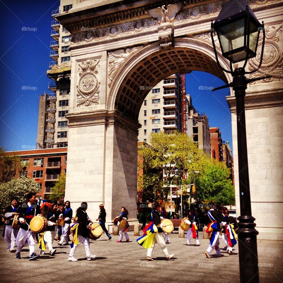 Washington Square park arch, summer