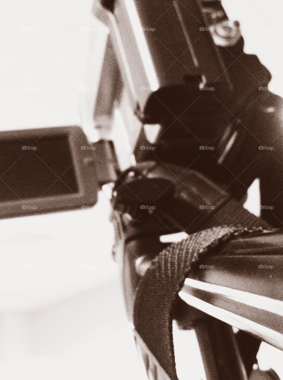 A camera and on a tripod