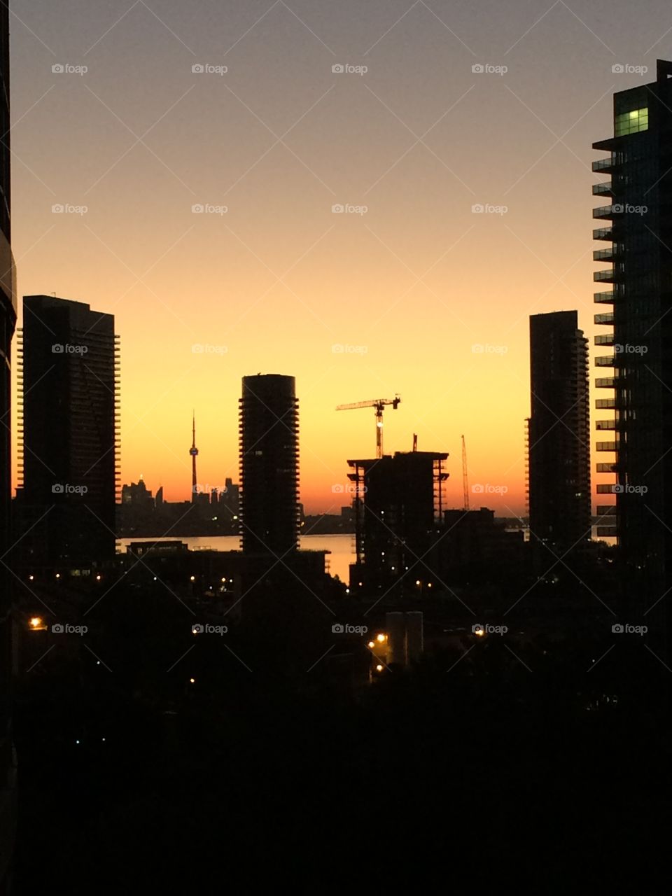 Toronto skyscraper sunrise 
