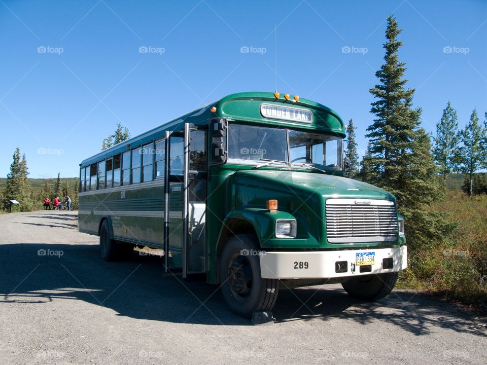 Bus into Denali National Park. Bus into Denali National Park, Alaska