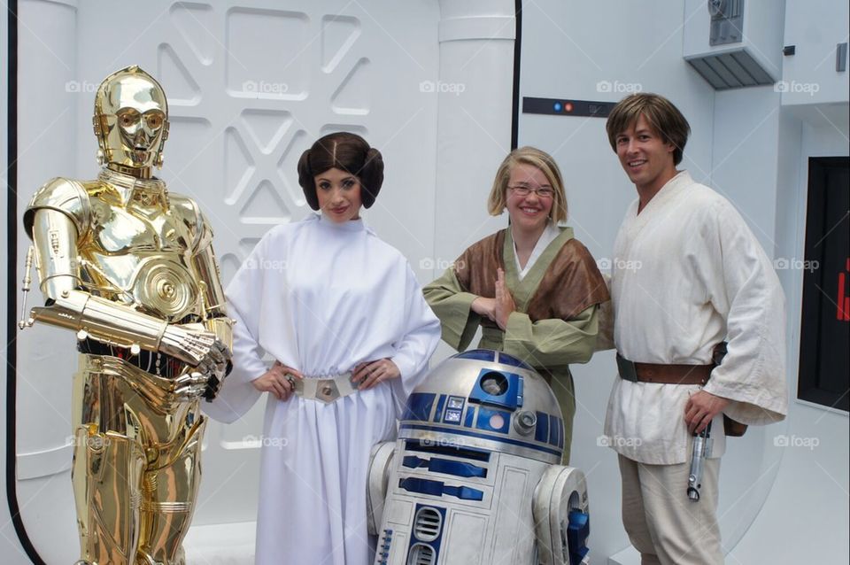 Star Wars characters - Luke, Leia, R2D2, C3PO
