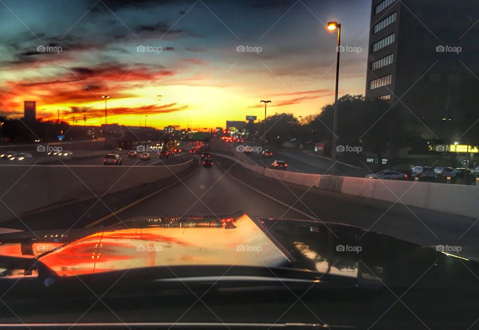 Freeway sunset