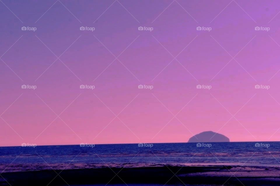 mountain united kingdom ailsa craig (fairy rock) purple sunrise by l.mcquater