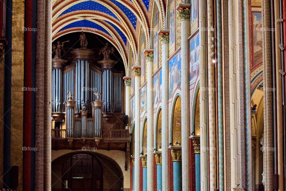 detail of the ceiling of the cathedral country