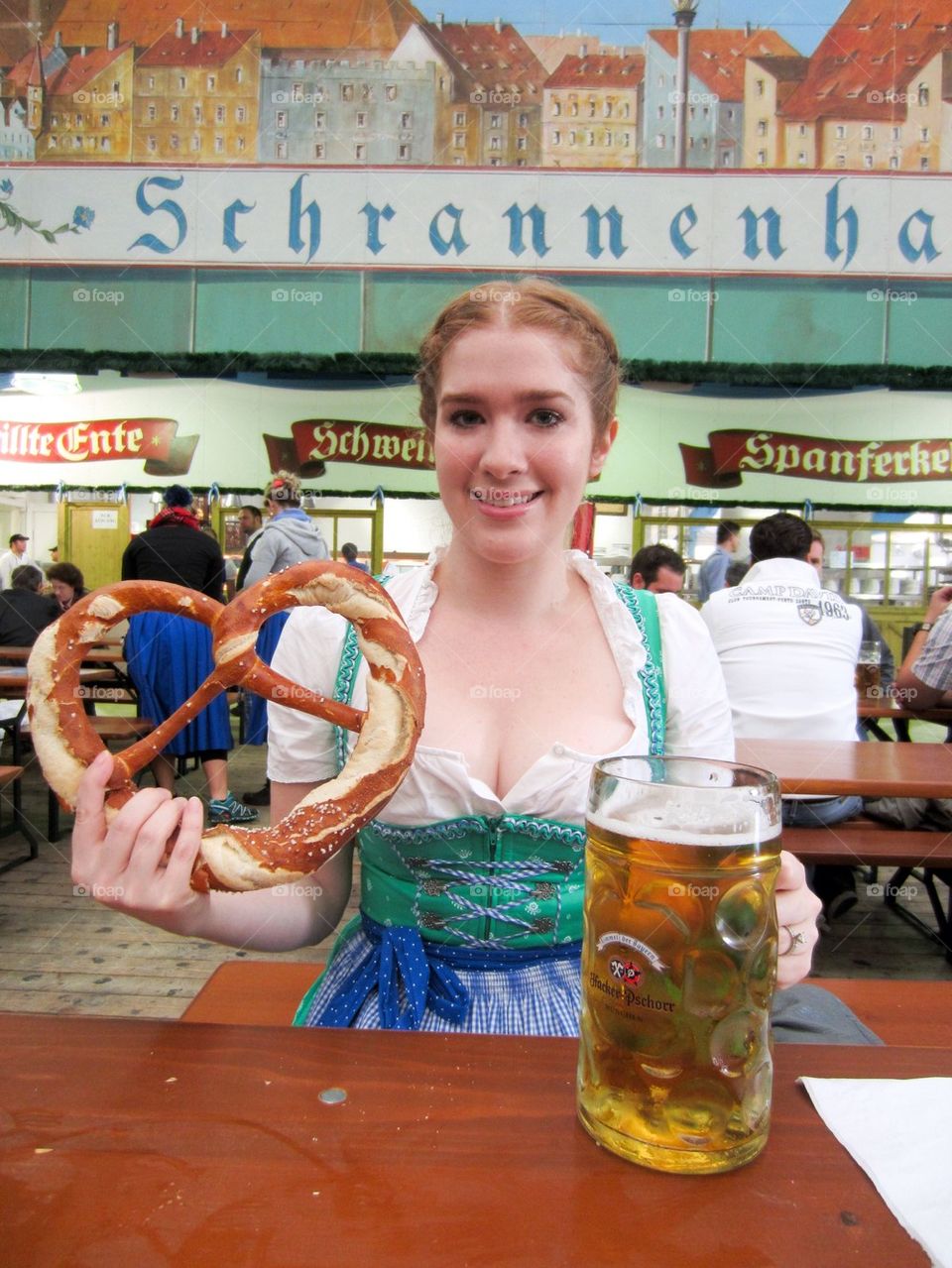 My wife at Oktoberfest in Munich 