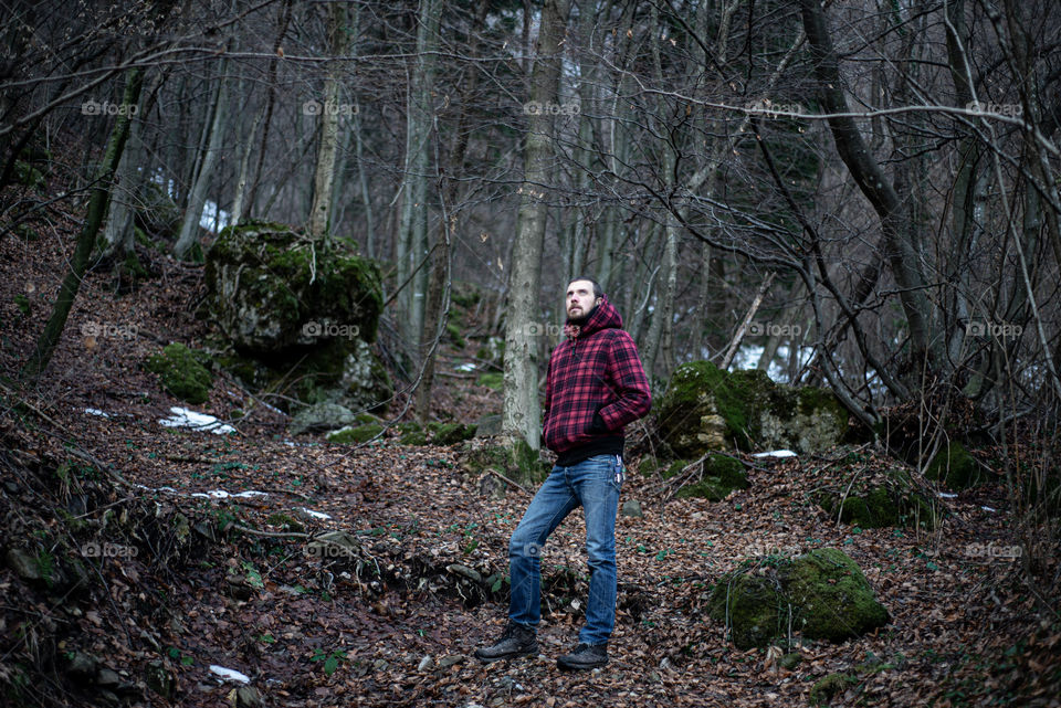 man in forest