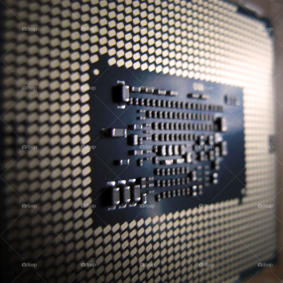 Advanced CPU bottom angle view without pins