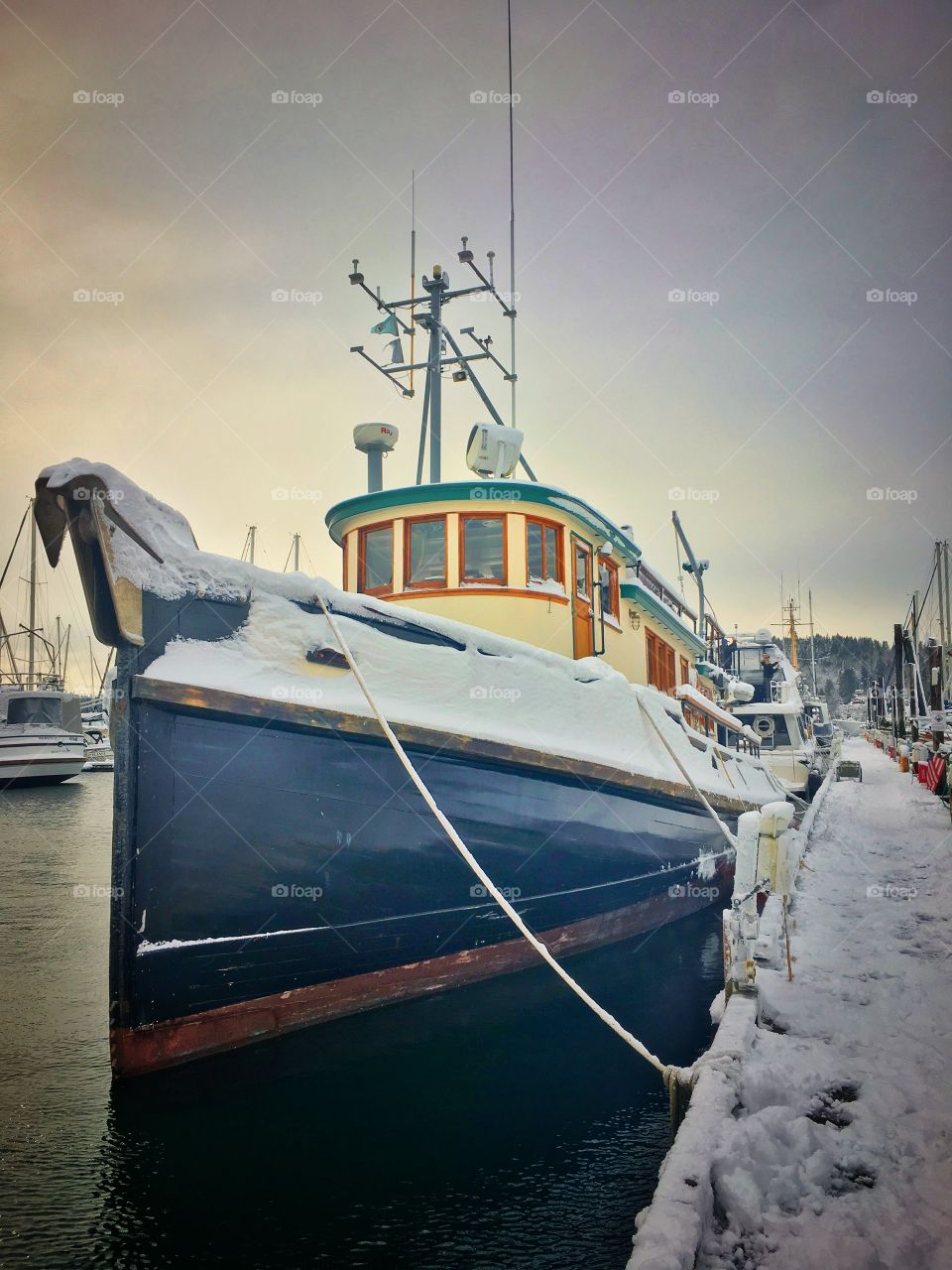 Unusual Snow at Poulsbo Marina 2019