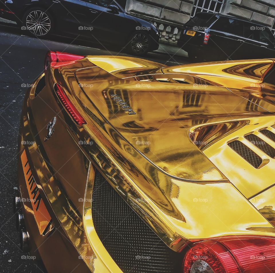 Ferrari 458 Spider Gold. Took this at Bond Street in London 