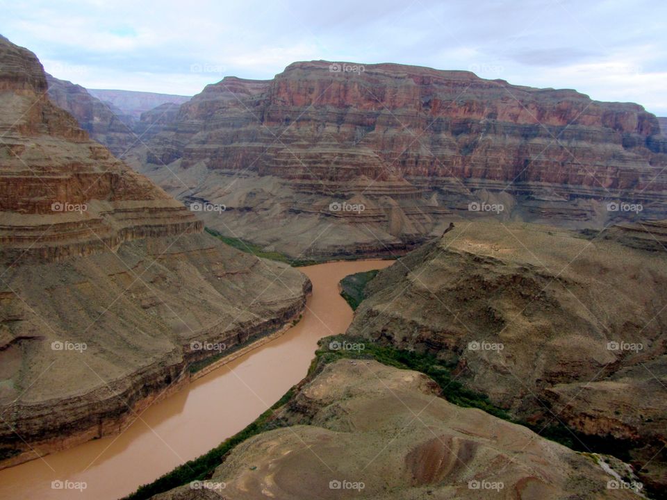 A view of the Grand Canyon from the air.