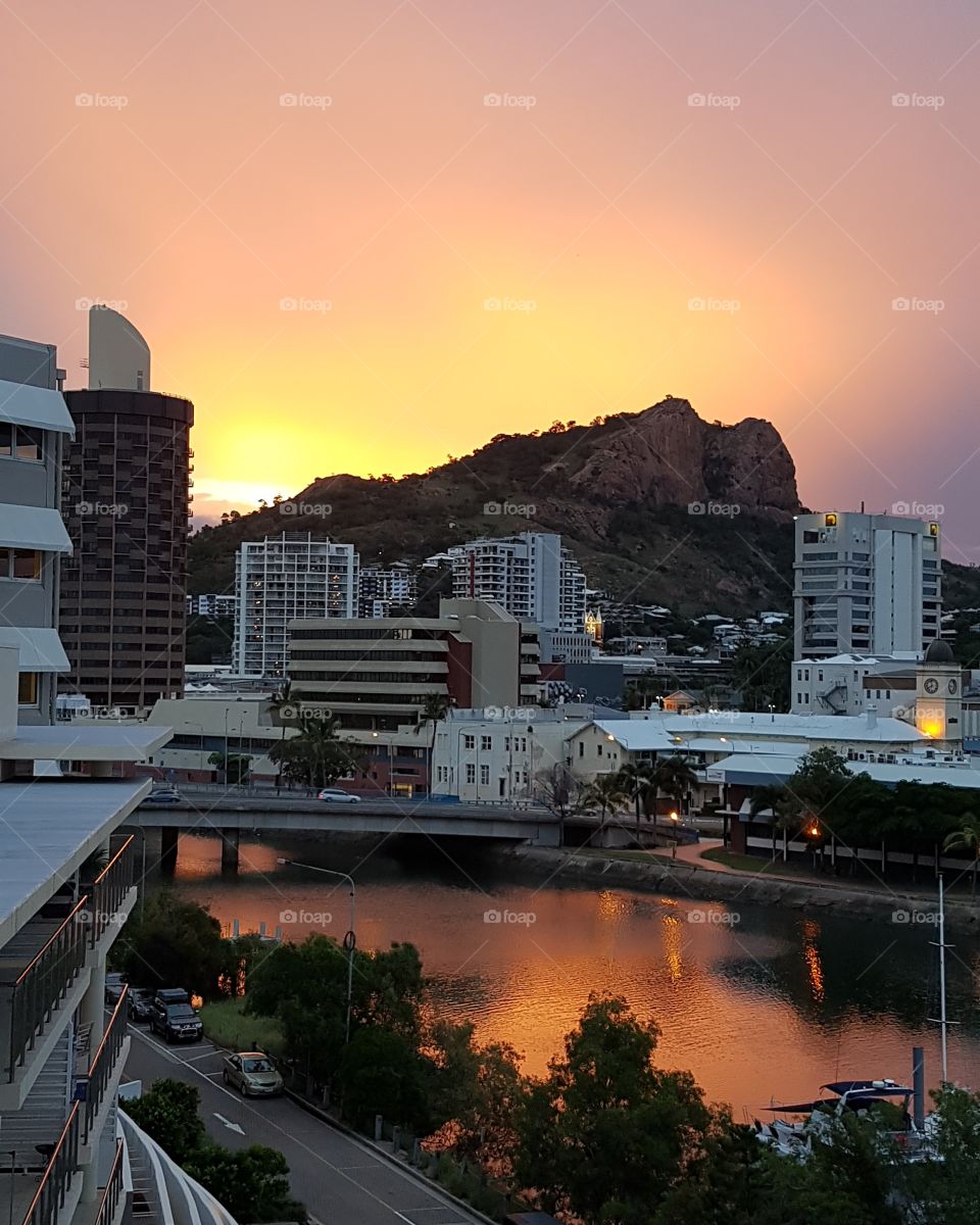 City living sunset in Townsville Qld Australia
