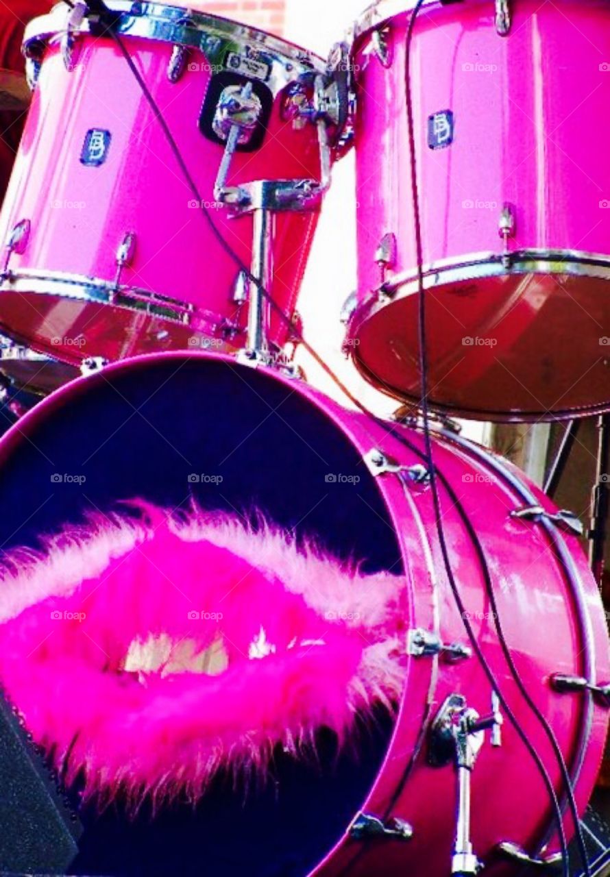 Fuzzy Pink Drums