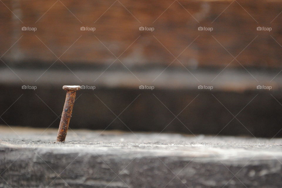 Nailed wood, rustic abstract