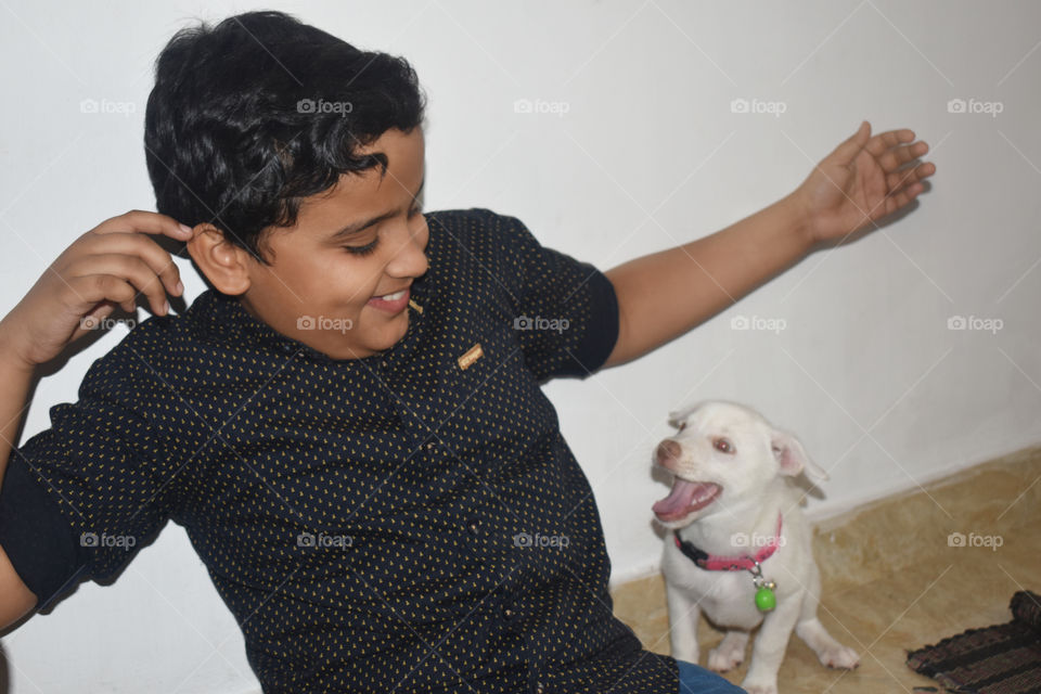 kids heart and dogs affection are unparalleled