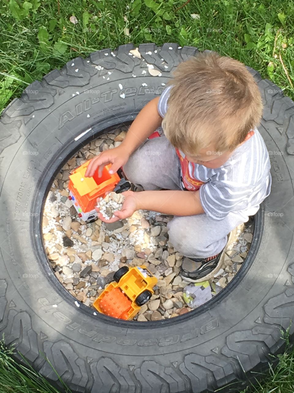 Playing in the back yard 