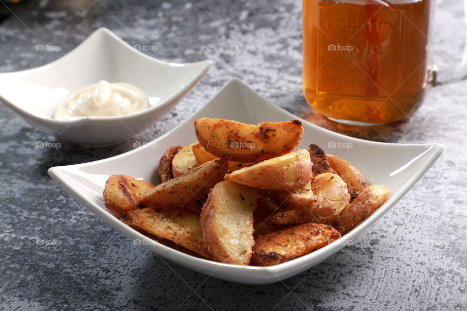 Potato Wedges food photography