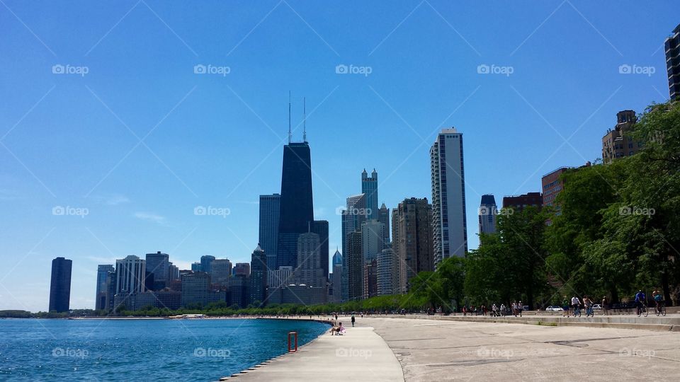 Chicago from the beach. This is the view of Chicago as seen from the beach 