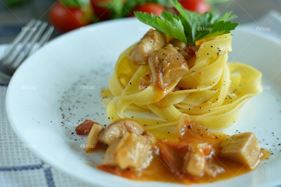 tagliatelle with porcini mushrooms