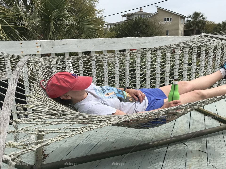 Asleep in the hammock