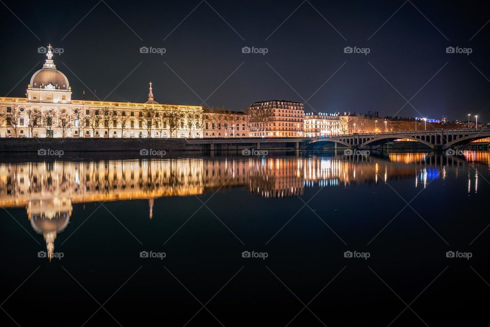 Lyon at night