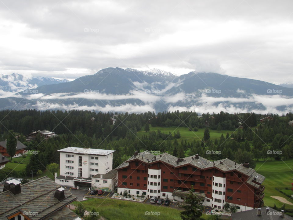 Crans-Montana, Switzerland  view of Alps