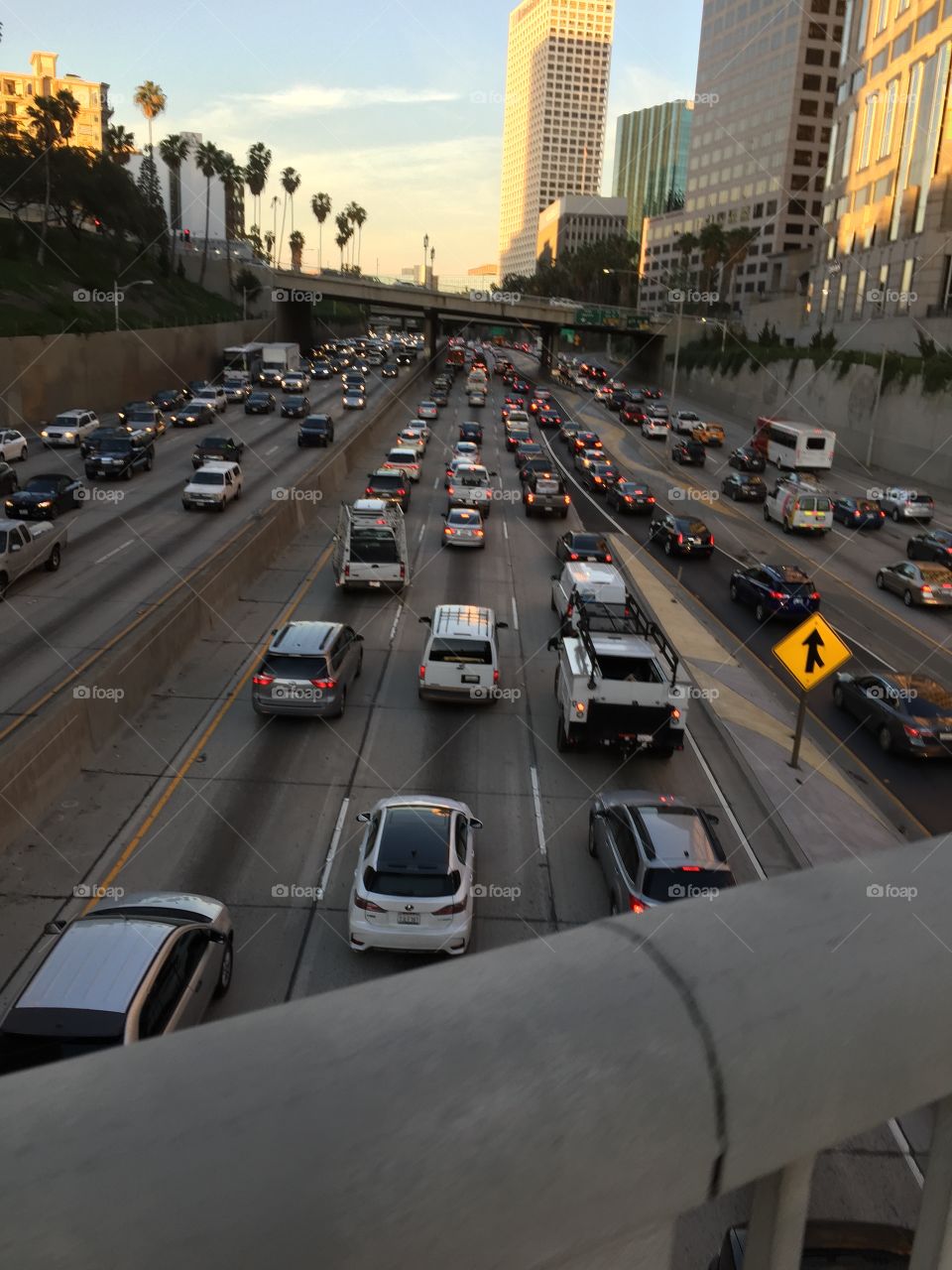 Rush hour traffic in DTLA