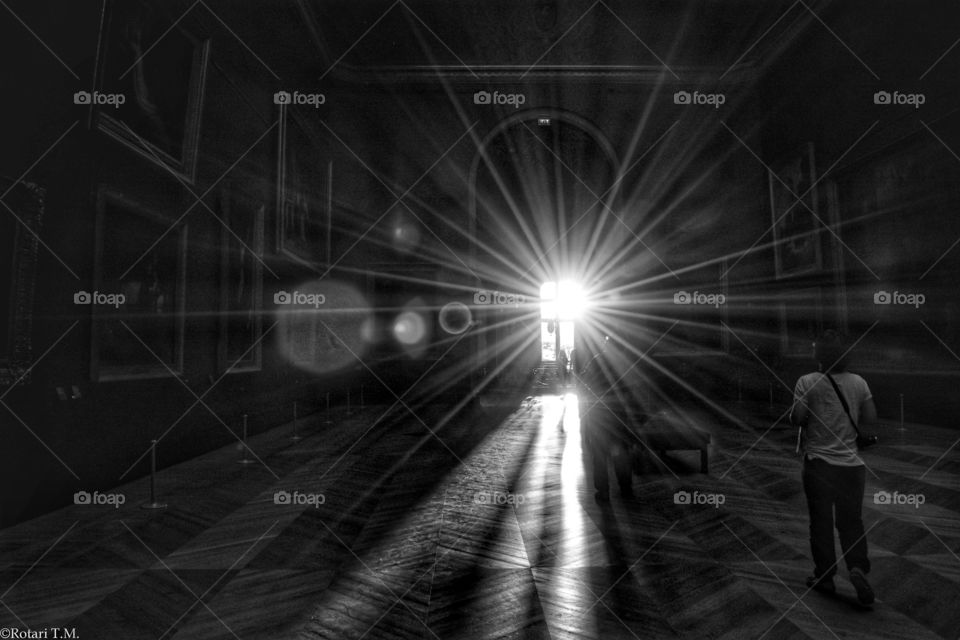 sunset in black and white