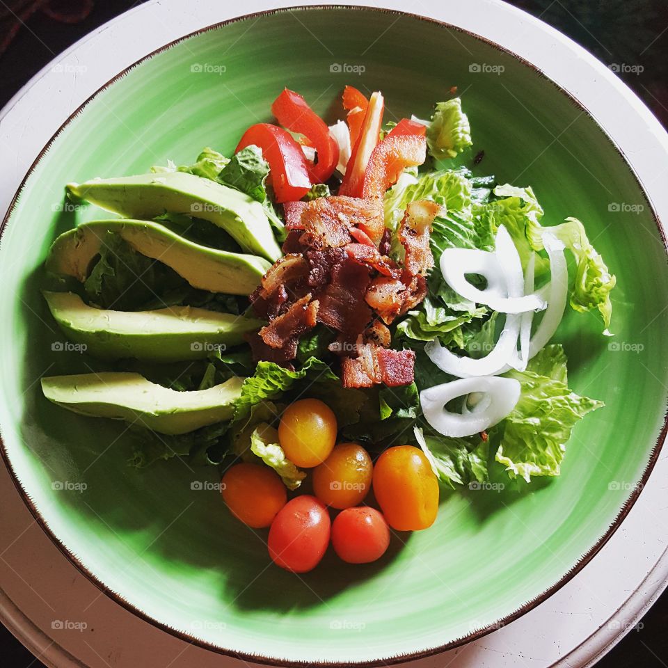 Fresh summer bacon avocado salad