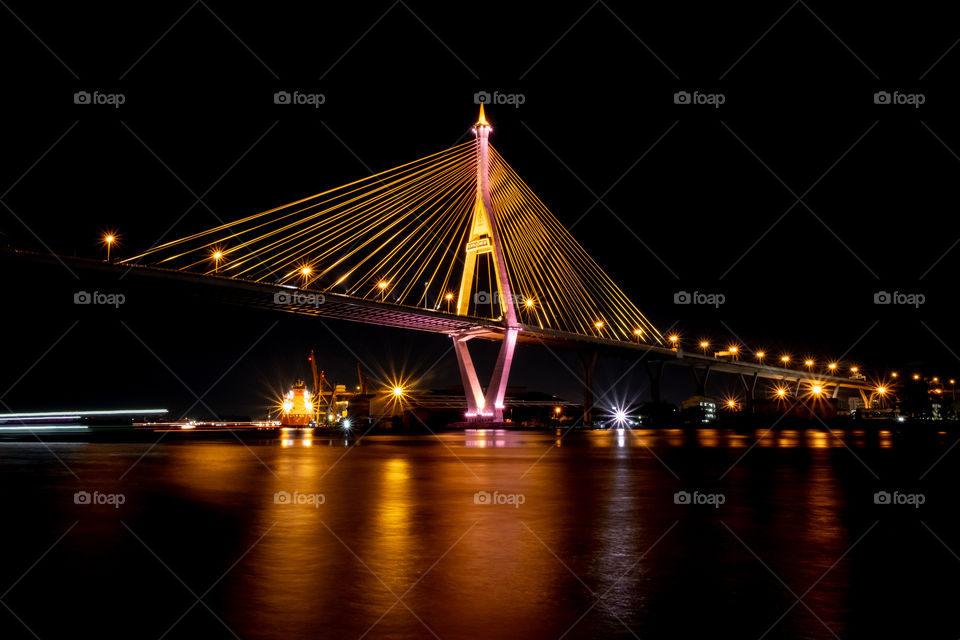 The elegrant Bhumibol bridge in Thailand