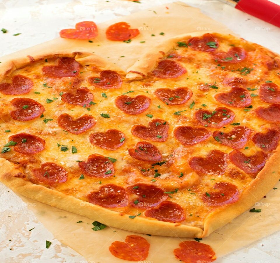 A pizza with love