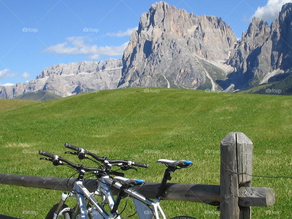 Afternoon on the bike. Bicycle on the Dolomiti,Italy