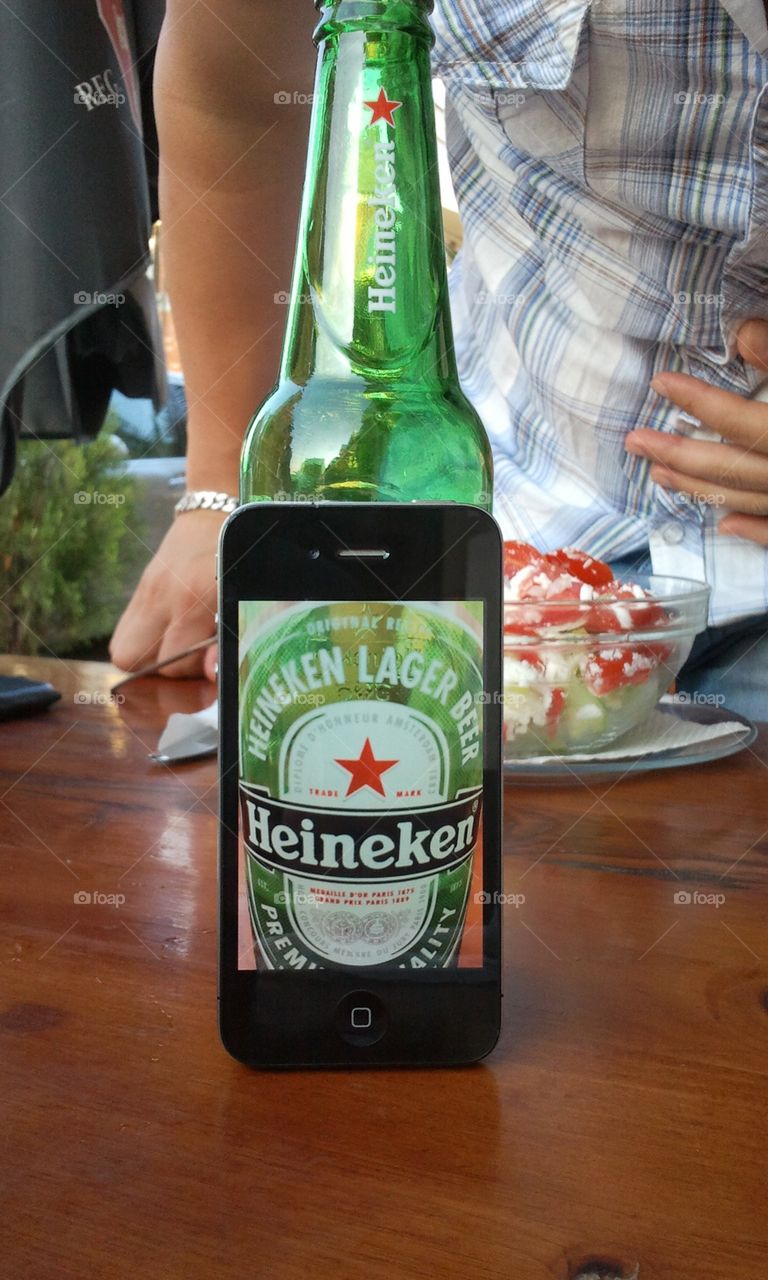 iphone, heineken, beer, phone