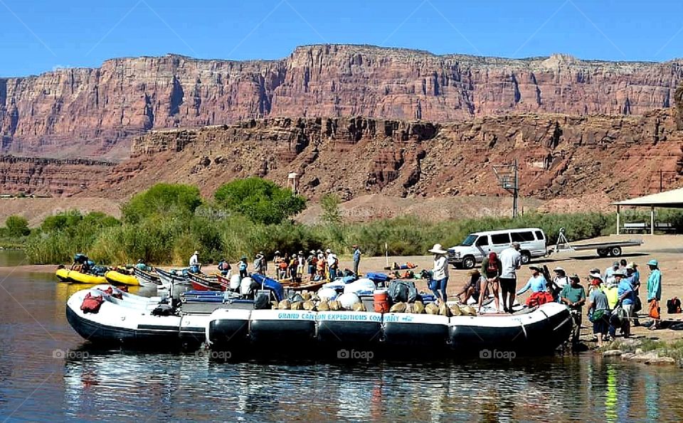 Getting ready for a rafting trip on the Colorado river