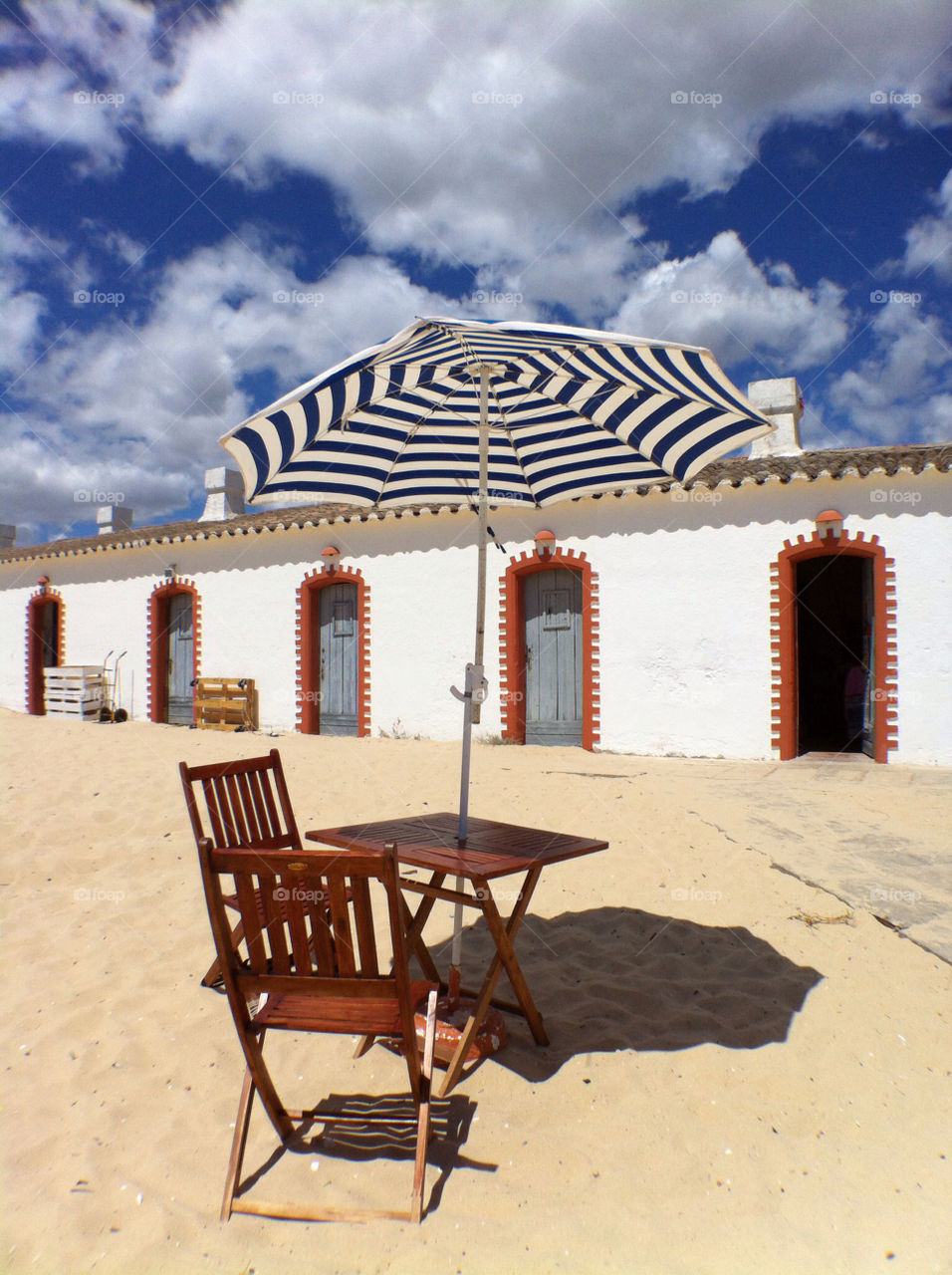clouds house sands umbrella by themuttley