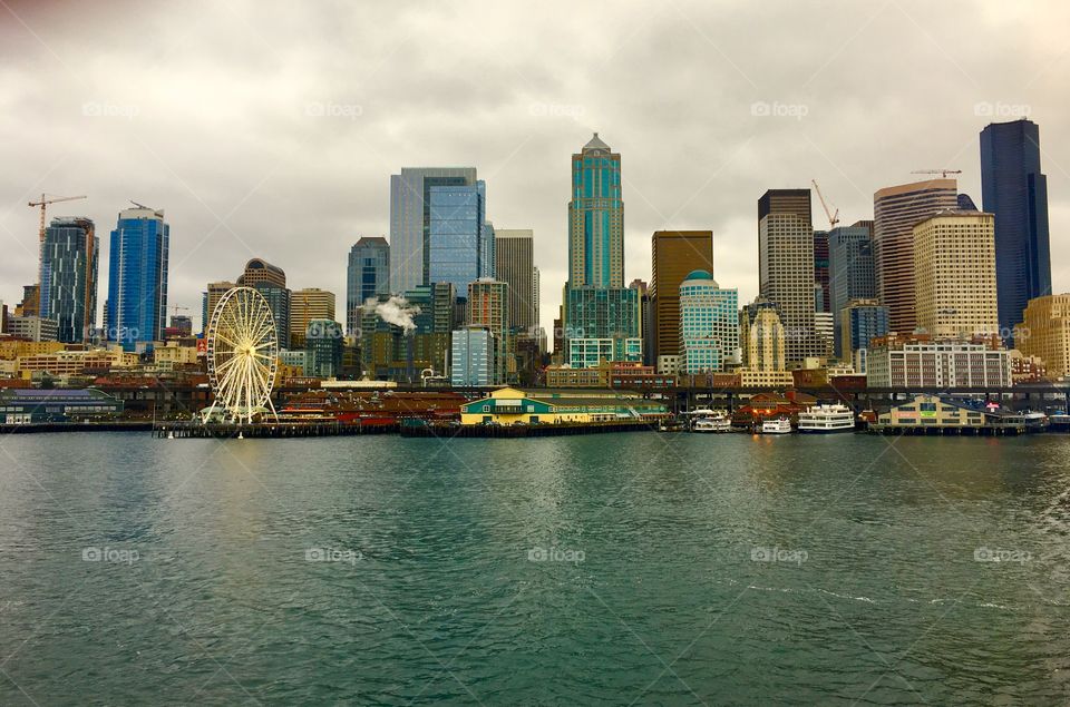 View of city skyline